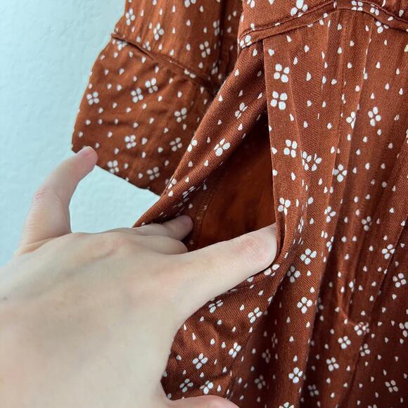 & Other Stories Satin Printed Straight Leg Collar Jumpsuit in Diamond Dot US 6 - Picture 9 of 10